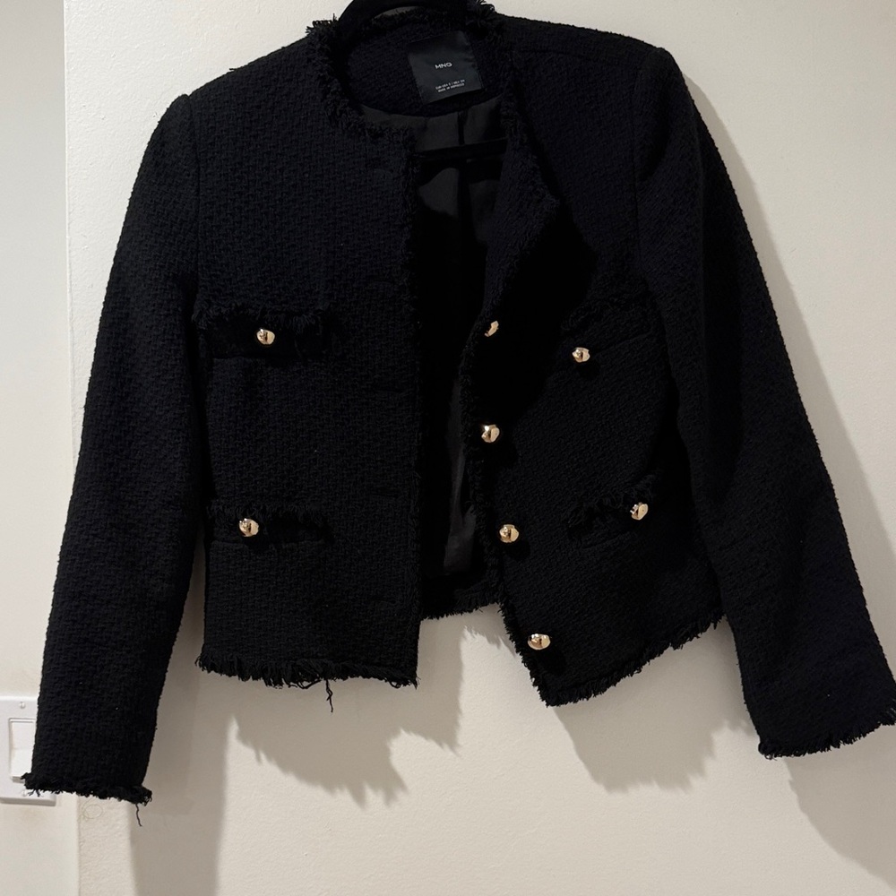 Mango Tweed Black Women's Jacket